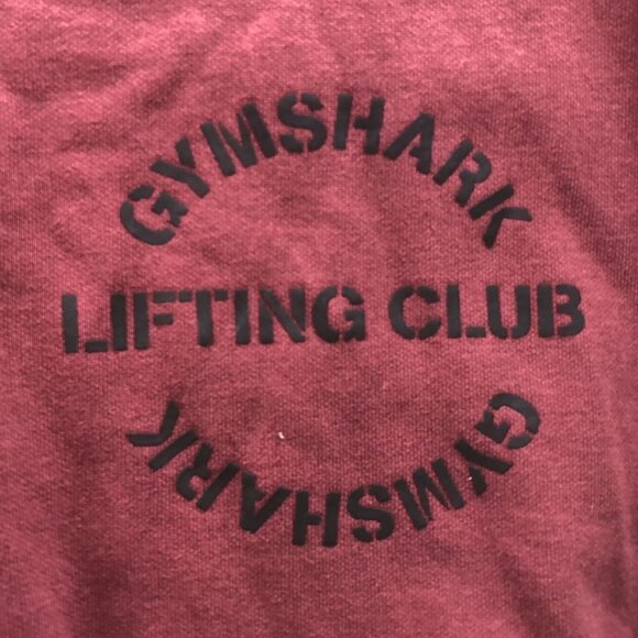 Gymshark Mens Sweatshirt XXL Lifting Club Fleece Pullover Burgundy Activewear - Picture 6 of 16